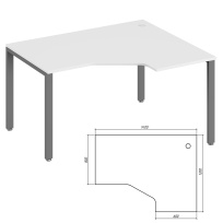 Стол эргономичный правый Trend Metal TDM32215315 тёмный дуб