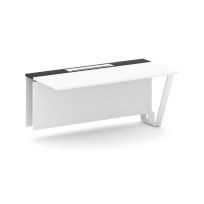Сектор переговорного стола проходной Steel Meet KM-PR.B.SPPO-16 / Тиквуд Светлый – Графит Глянец – Металл Белый / 1600×800×750 Сектор переговорного стола проходной Steel Meet KM-PR.B.SPPO-16 / Тиквуд Светлый – Графит Глянец – Металл Белый / 1600×800×750