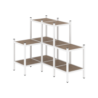 Loft Угловой внутренний стеллаж наборный VR.L-37 Тиквуд тёмный/Белый металл 862×1278×1047 Loft Угловой внутренний стеллаж наборный VR.L-37 Тиквуд тёмный/Белый металл 862×1278×1047