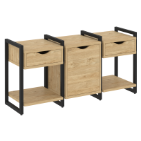 Loft Тумба на регулируемых опорах наборная. Вариант №6 VR.L-TN-6.O Тиквуд тёмный/Чёрный металл 1440×460×719 Loft Тумба на регулируемых опорах наборная. Вариант №6 VR.L-TN-6.O Тиквуд тёмный/Чёрный металл 1440×460×719