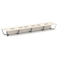 Стол для переговоров прямоугольный Steel Meet KM-PR.B.SP-24 / Тиквуд Светлый – Графит Глянец – Металл Антрацит / 8000×1600×750 Стол для переговоров прямоугольный Steel Meet KM-PR.B.SP-24 / Тиквуд Светлый – Графит Глянец – Металл Антрацит / 8000×1600×750