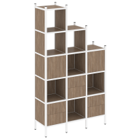 Loft Прямой стеллаж наборный VR.L-22 Тиквуд тёмный/Белый металл 1278×446×2280