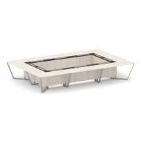 Стол для переговоров прямоугольный Steel Meet KM-PR.B.SP-20K / Тиквуд Светлый – Графит Глянец – Металл Серый / 4800×3200×750 Стол для переговоров прямоугольный Steel Meet KM-PR.B.SP-20K / Тиквуд Светлый – Графит Глянец – Металл Серый / 4800×3200×750