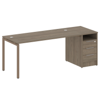 Metal System Quattro Р. ст. с тумбой на П-образном м/к 40БП.РС-СТП-1.4 Акация/Антрацит металл 2012*720*750 Metal System Quattro Р. ст. с тумбой на П-образном м/к 40БП.РС-СТП-1.4 Акация/Антрацит металл 2012*720*750