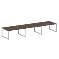 Metal System Quattro Перег. стол (3 столешницы) на О-оразном м/к 50БО.ПРГ-3.4 Акация/Антрацит металл 4800*1235*750