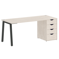 Home Office Стол офисный VR.SP-3-178.4.A Денвер светлый/Белый металл 1780×720×750