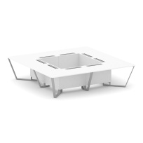 Стол для переговоров квадратный Steel Meet KD-PR.B.SP-16K / Тиквуд Светлый – Металл Серый / 3200×3200×750 Стол для переговоров квадратный Steel Meet KD-PR.B.SP-16K / Тиквуд Светлый – Металл Серый / 3200×3200×750