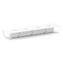 Стол для переговоров прямоугольный Steel Meet KD-PR.B.SP-20 / Тиквуд Светлый – Металл Белый / 6400×1600×750 Стол для переговоров прямоугольный Steel Meet KD-PR.B.SP-20 / Тиквуд Светлый – Металл Белый / 6400×1600×750