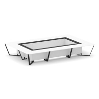 Стол для переговоров прямоугольный Steel Meet KM-PR.B.SP-20K / Тиквуд Светлый – Графит Глянец – Металл Черный / 4800×3200×750 Стол для переговоров прямоугольный Steel Meet KM-PR.B.SP-20K / Тиквуд Светлый – Графит Глянец – Металл Черный / 4800×3200×750